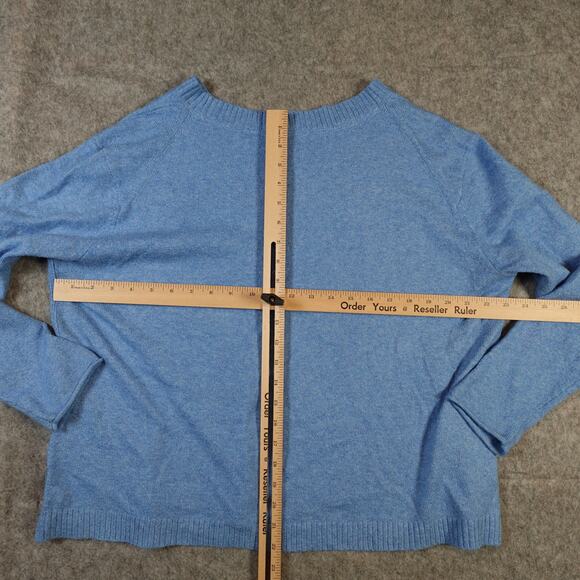 J. Jill Sweater Womens Medium Petite Crew Neck Knit Blue Soft Cozy Casual - Picture 6 of 9